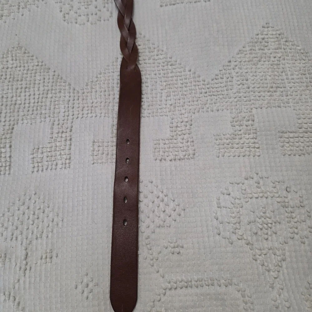 Fossil Brown Leather Belt Braid Women's Size Medium New
